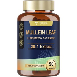 Mullein Capsules with Calendula for Lung Detox & Cleanse, Mullein Leaf Extract for Lungs Herbal Supplements for Respiratory Health & Immunity - 90 Vegan Caps