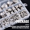 Swpeet 170Pcs 304 Stainless Steel Serrated Metric Acorn Cap Nuts