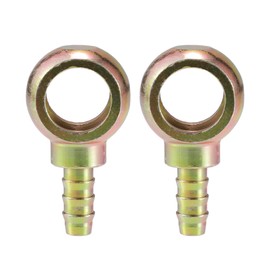 A ABSOPRO Universal Banjo Bolt 18mm ID 10mm OD Banjo Bolt Hose Barb Adapter Replacement for Motorcycle Car Metal Bronze Color (Set of 2)