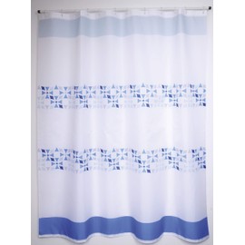 MSV Shower Curtain Premium Porto 180x200cm, Polyester, Blue, 180 x 200 cm