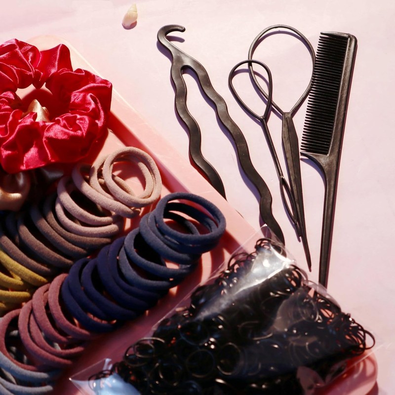 1209PCS Ligas para Cabello,Ligas Elásticas para Niñas y Mujeres, Set