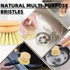 1PCS Bamboo Brush Handle and 5PCS Replacement Heads, Natural Sisal