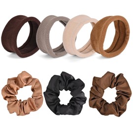 Laveroar Hair Scrunchies for Women, Set of 7 Soft & Stretchy Hair Scrunchies for Women – No Damage, No Marks, Ideal for Long, Short & Curly Hair
