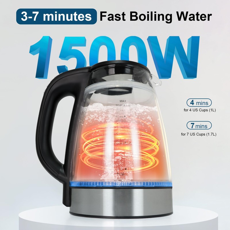 1500W Electric Kettle with Temperature Control - 6-Temp Presets for