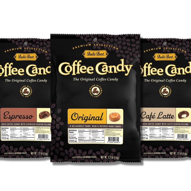 Bali's Best Café Latte Candy, 2.2 Pound Bag, Individually Wrapped