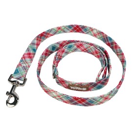 Tunkoo Red Green Plaid Dog Leash with Metal Buckle – Unmatched Quality in Small Medium Large Sizes for Pet Daily Walking, L