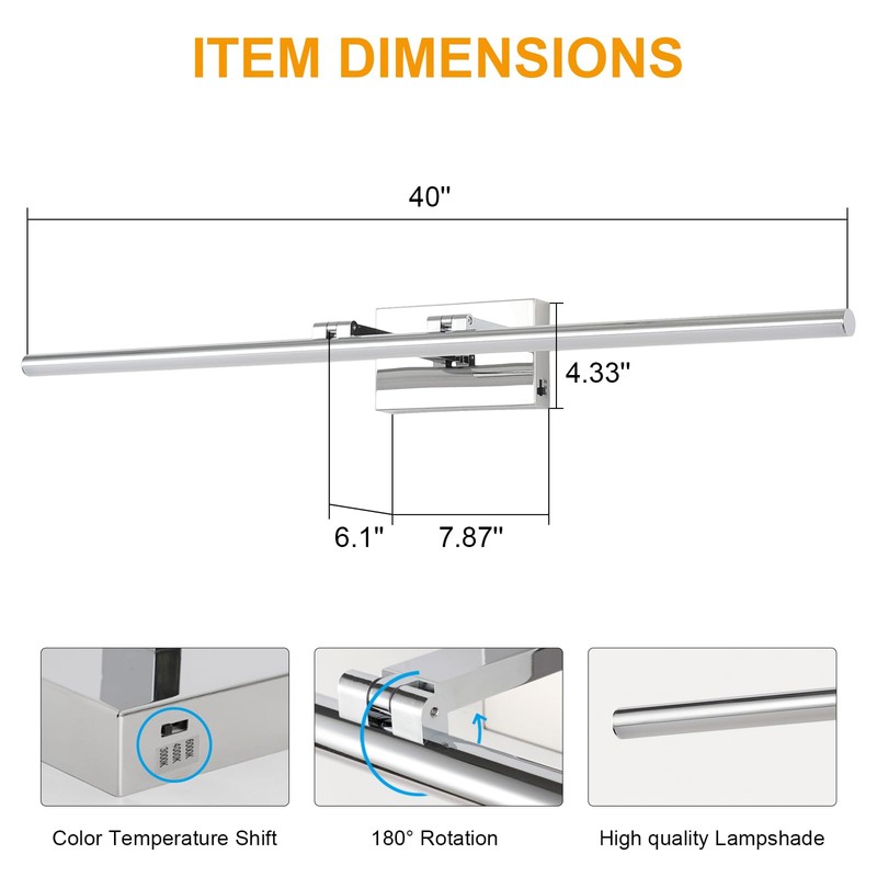 BrkNit LED Bathroom Vanity Light, Modern Bathroom Light Fixture Over