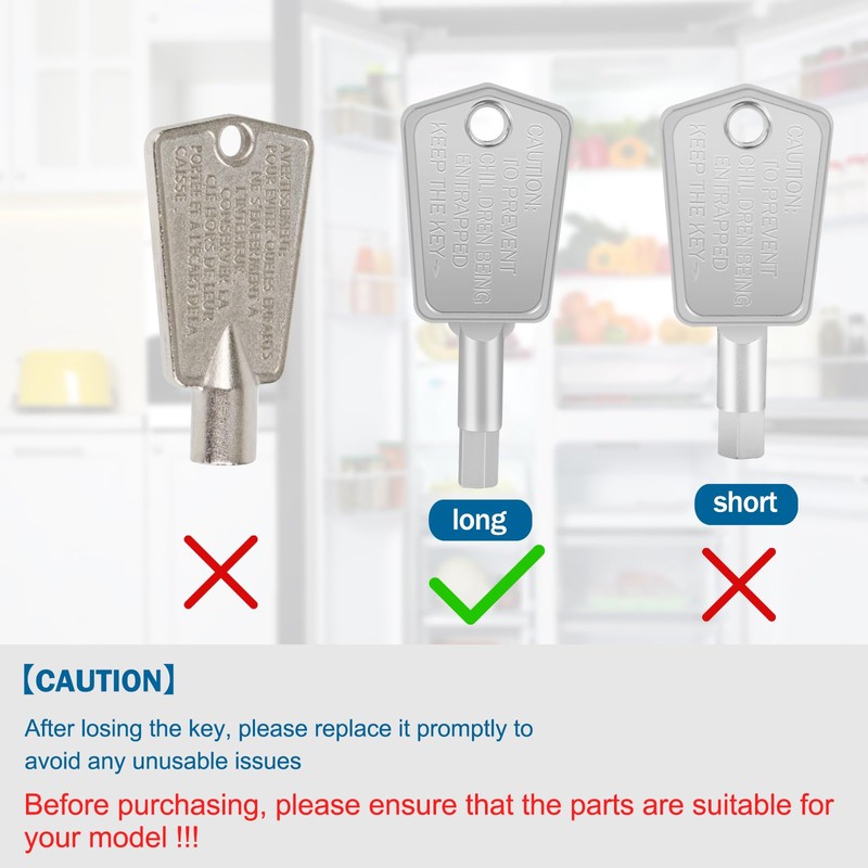 WR01X28053 Freezer Door Key Replacement Haier GE Fridge Key RF-3898-01