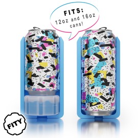 FITY Flex a 2-in-1 grippable Soft EVA Insulated can Cooler, Works with 12oz or 16oz Cans, Also Compatible with Popular Shoe Charms to accessorize. Includes a Matching FITY Freeze!! (Frost)