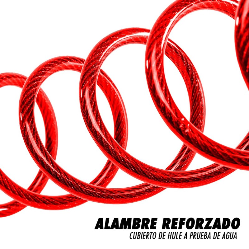 Candado Llave Cadena Para Bicicleta Alta Seguridad 8x1500mm (Rojo)