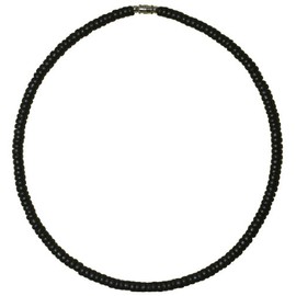 Native Treasure 15" Mens and Womens Summer Beach Surfer Necklace From the Philippines, Real Black Coconut Beads