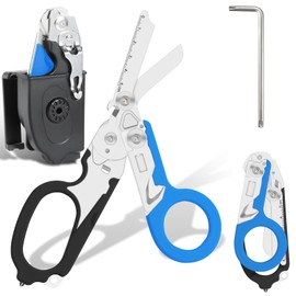 Ziyero Trauma Schere Multitool Rettungsschere mit 6 Praktischen Funktionen Faltbare Scherenzange aus Edelstahl-Ideal für Professionellen Einsatz Im Rettungsdienst Oder Alltägliche Aufgaben,Schwarzblau