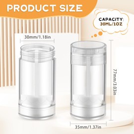 DynnnDy 30g/1oz Empty Clear Plastic Deodorant Containers 10 Pcs Bottom Fill Lipstick Tubes Twist Up Body Butter Holder Reusable Cosmetic Containers for DIY Crayon,Solid Perfume,Sunscreen (clear)