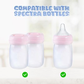 VANEST 4 Packs Silicone Bottle Nipples Compatible with Spectra Bottles, Replacement Bottle Nipple, BPA-Free, No Spill, Anti-Colic, Slow Flow, Size S, 0m+ Months