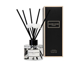 CULTURE & NATURE Reed Diffuser Set 4oz (120ml) Vanilla Scented Diffuser with Sticks Home Fragrance Reed Diffuser for Bathroom Shelf Decor