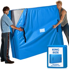 BAGAIL Mattress Bags for Moving, Mattress Covers with Heavy Duty Handles, Reusable Mattress Storage Bag for Moving Supplies(Blue, King)
