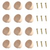 Rumyve 12PCS Door Knobs,Round Wood Drawer Handles with Screws,Natural Wooden