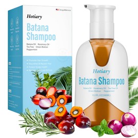 Hotiary Raw Batana Oil Shampoo for Hair Growth Dr. Sebi, Organic Batana Hair Loss Shampoo with Rosemary Oil, Onion, Biotin, Caffeine, Tea Tree, Nourishing Repair Damage Hair for Men & Women