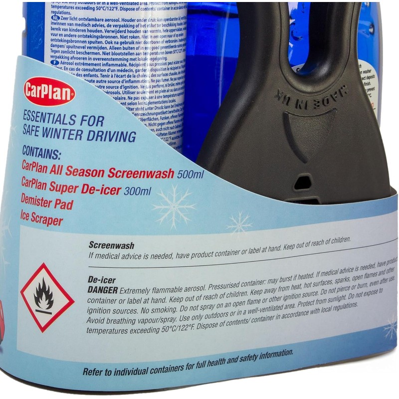 CarPlan Winter Essentials Kit, 4 Piece Set - Ice Scraper,