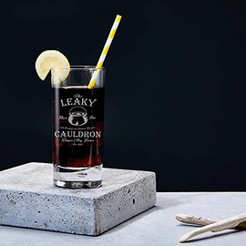 personalisedstore.co.uk Magical Wizard Engraved Highball Drinking Glass with Weighted Base 370ml Capacity Various Designs (The Leaky Cauldron)