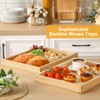 Vicenpal 4 Pcs Bamboo Wicker Serving Trays for Foods &