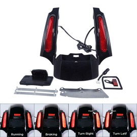 Rear fender fascia set with integrated LED stop/tail/turn signal lights fits for Harley Davidson Touring Models Road King Electra Glide Road Glide Street Glide 2009-2013