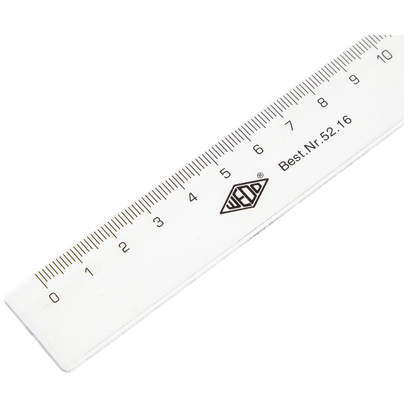 Wedo 5216 Ruler, 16 cm, Ink Edge, Embossed Centimetre Division,