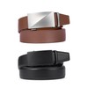 SKiporty Ratchet Belts for Men 2 Packs Black Brown Leather