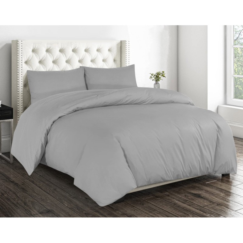 Sapphire Collection Plain Duvet Cover With Pillow Cases Non Iron