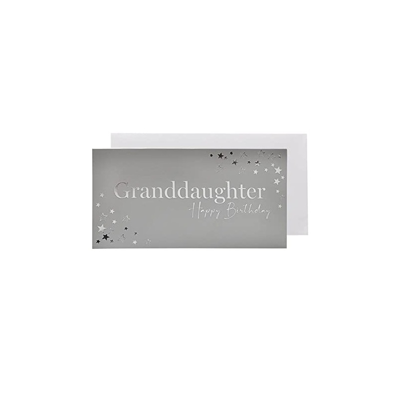 Silver Birthday Christmas Money Wallet and Envelope - Granddaughter