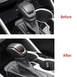 Hyorabyn Car Accessories Fit for Toyota Highlander 2020~2023 Toyota RAV4 2019-2023 Gear Shift Lever Knob Shifter Head Cover Trim ABS Peach Wood Grain