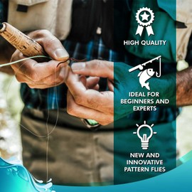 Feeder Creek 12pc Bead Head San Juan Worm Fly Fishing Flies, 3 Size Assortment Flies for Fly Fishing 10,12,14 (4 of Each Size) Trout and Bass Flies | Streamer Flies (Pink (6pc))