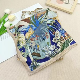 PoeticEHome 100% Pure Mulberry Silk Square Scarf 27"x27" Women Neckerchief Headscarf Gift Packed