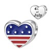 DALARAN American Flag Charms Heart Bead Charms fit for Bracelets