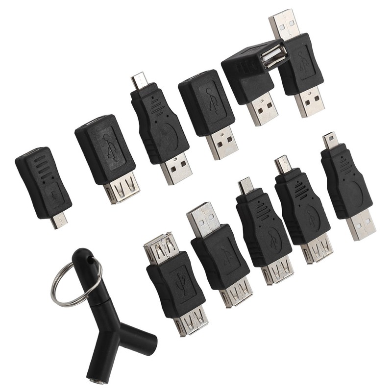 12Pcs USB2.0 Adapter 3.5mm 2 in 1 Audio Adapter Converter