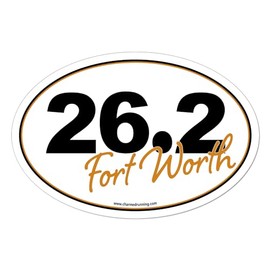 Charmed Running Brand Fort Worth Marathon 26.2 Distance in Script Removable Bumper Sticker Window Decal OR Car Magnet (Decal)