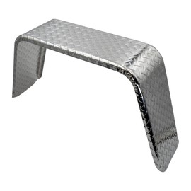 Tie Down Trailer Fender – Single Axle, Diamond Plated Aluminum – for 13"-16" Tire Assemblies – 34" L x 10" W x 18" H (1 Fender)