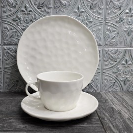 HOMBENE DINNERWARE NOT ONLY FOR DINNER 18 Pc. HOMBENE Ceramic Salad Plates, Cups & Saucers. New