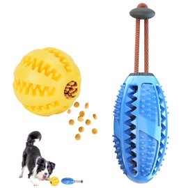 agogue Pack of 2 Dog Toys Intelligence, Dog Toy Ball Chew Toy for Dogs Toy Dog Indestructible, Small and Large Snack Ball Dog, Strong Natural Rubber and Dental Care
