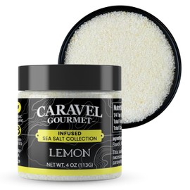 Lemon Salt for Grilling, Roasting and Cooking, Premium Finishing Salt with Vibrant & Citrusy Flavor of Fresh Lemon – 4 oz Jar by Caravel Gourmet