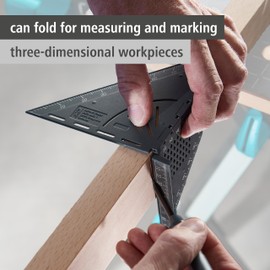 wolfcraft Vario 3D Measuring and Marking Angle I 5209000 I Foldable Project Helper for Measurements on Flat Surfaces and Three-Dimensional workpieces
