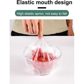 200PCS Fresh Keeping Bags,Reusable Elastic Food Storage Covers, Plastic Bowl Covers with Elastic Edging Stretch Plastic Wrap Bowl Covers