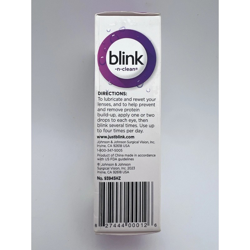 Blink N-Clean Dry Contacts Lens Drops For Soft & RGP