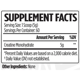 VMI Sports Creatine Monohydrate Unflavored Powder Muscle Mass – Strength – Size – Power | 5 Grams per Serving (300 Grams)