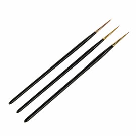 Guild Lane - Premium Miniature Brush Set - Paintbrushes for Fine Detailing, Line Painting, Miniatures, Figurines, Scale Models & More - For Acrylic Paint, Oil, Watercolour, Ink - 3 Pieces