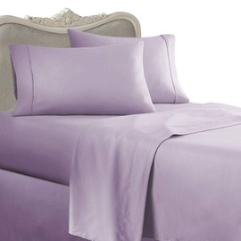 Luxurious PURPLE Solid Solid/Plain, KING Size, 1200 Thread Count Ultra Soft Single-Ply 100% Egyptian Cotton, Extra Deep Pocket Four (4) Piece Bed Sheet Set with 2 Pillow Cases 1200TC