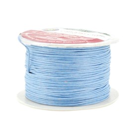 Mandala Crafts Sky Blue 1mm Waxed Cord for Jewelry Making - 109 Yds Sky Blue Waxed Cotton Cord for Jewelry String Bracelet Cord Wax Cord Necklace String
