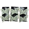 BWG Set Of 6 Butterfly 14cm White Glitter Clip On