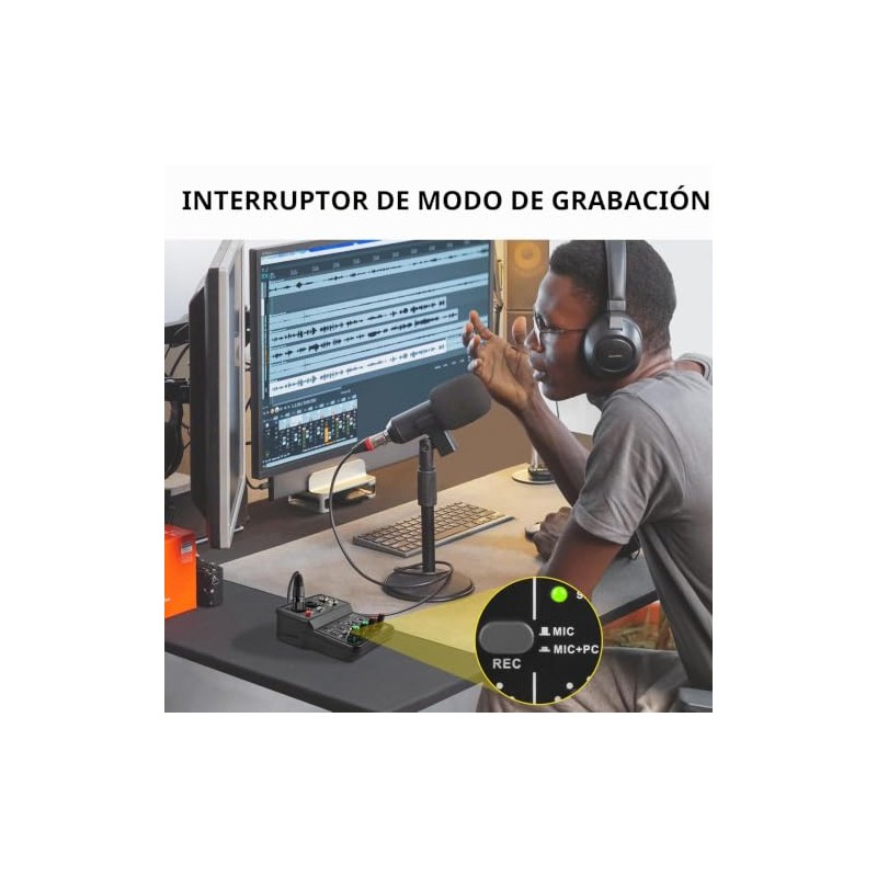 XTUGA Interfaz de audio USB para PC, interfaz para grabación