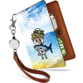 [Pretimo] Pass Case with Reel Shinjo-kun Asahi Sea Sky Sun Bi-Fold Commuter Pass Case 2 Card Case Card Holder Sea Sky Sun Loose Character [Shinjo-kun Asahi / ps], Shin Ju-kun Asahi